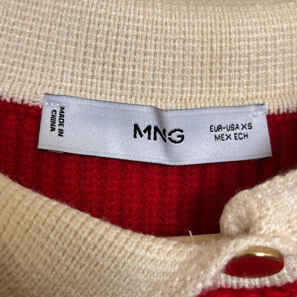 Mango Red and Light Pink Jersey Collared Sweater - Picture 3 of 5